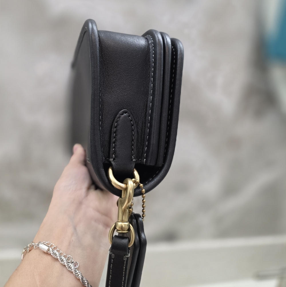 Coach Re-Edition "1974 The Dinky" Black Leather Shoulder Bag - Gorgeous - Picture 6 of 14